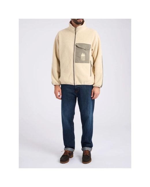 Maison Kitsuné Fleece Jacket in het Natural voor heren