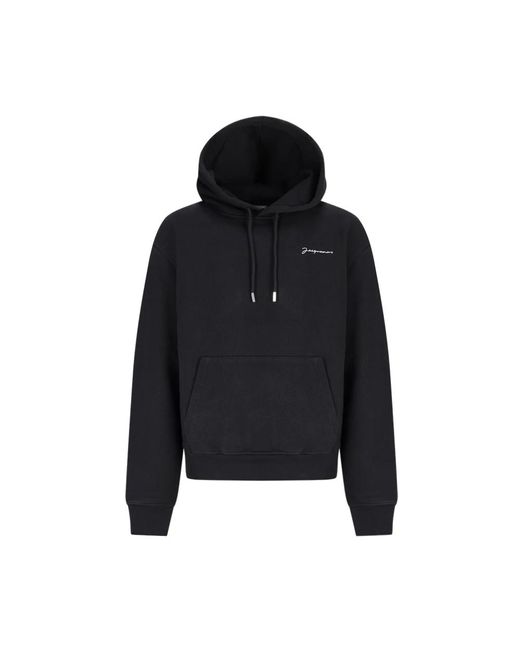 Jacquemus Black Signature Logo Hoodie for men