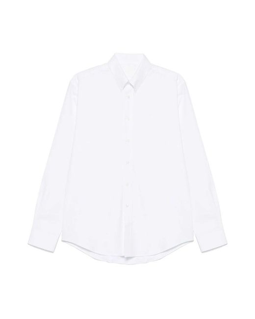 Givenchy Weißes button-down-hemd mit abgerundetem saum in White für Herren
