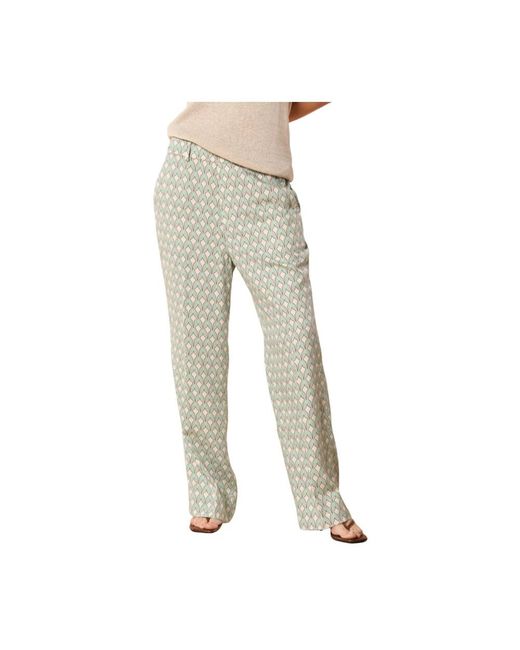 Mason's Broeken ,Blauw ,Chino Jogger Broek Met Geometrische Print in het Natural