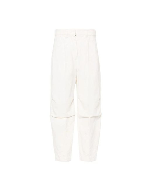Brunello Cucinelli White Tapered Trousers