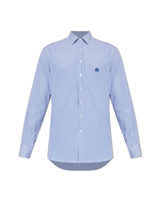 Etro Gestreepte Overhemd in het Blue voor heren
