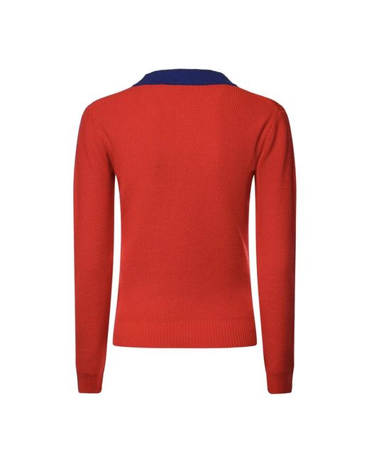 Loewe Red V-Neck Knitwear