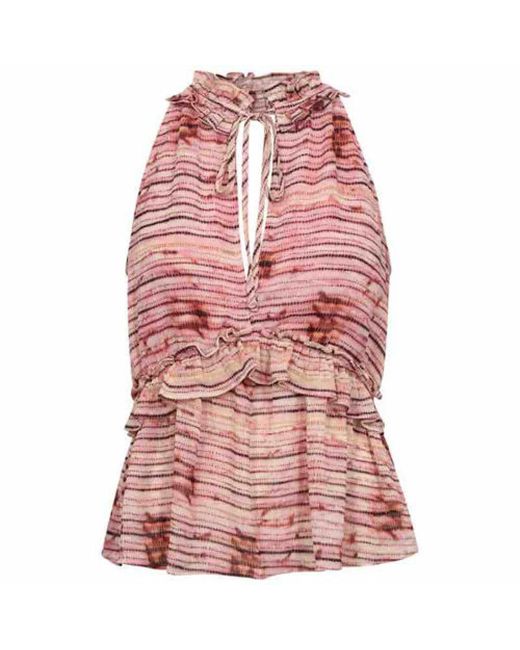 co'couture Pink Buntes tie dye halter top