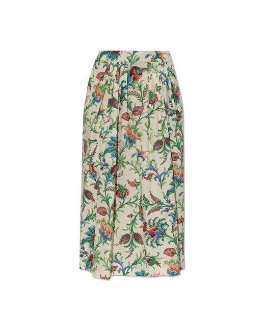 Etro Rokken ,Veelkleurig ,Katoen Rok Met Bloemmotief in het Green