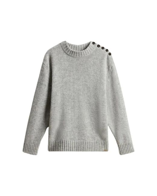 Woolrich Gray Round-Neck Knitwear