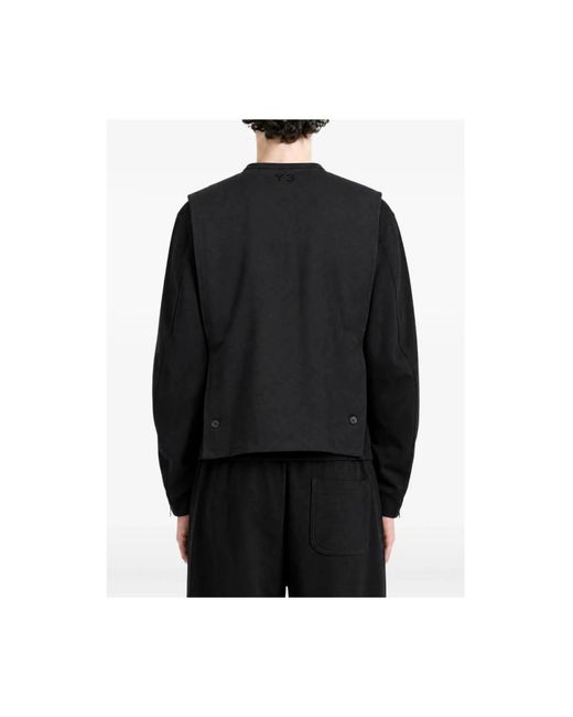 Y-3 Black Double-Breasted Coats for men