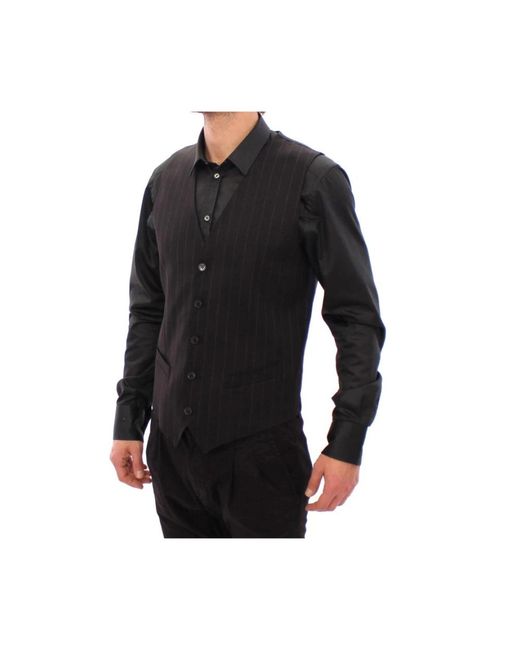 Dolce & Gabbana Black Waistcoats for men