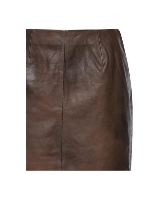 ROTATE BIRGER CHRISTENSEN Brown Leather Skirts