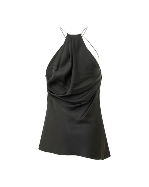 Victoria Beckham Black Sleek Mini Top With Fine Stitch Detail