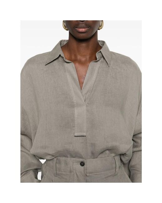 Brunello Cucinelli Gray Blouses