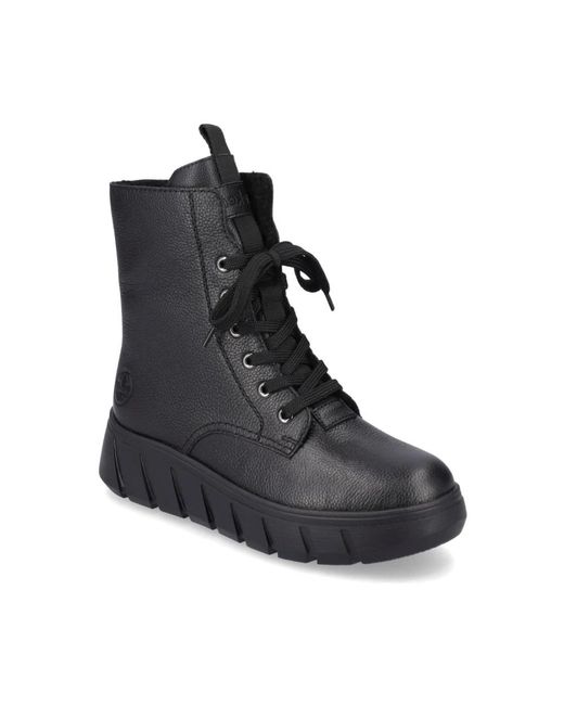 Rieker Black Lace-Up Boots