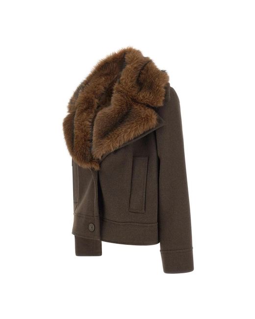 Light Jackets Kaos de color Brown