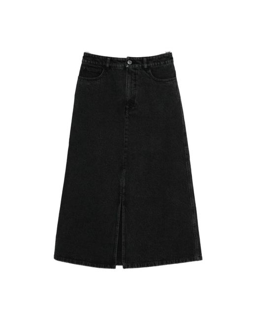 A.P.C. Rokken ,Zwart ,Katoen Zwarte A-Lijn Rok Met Split in het Black