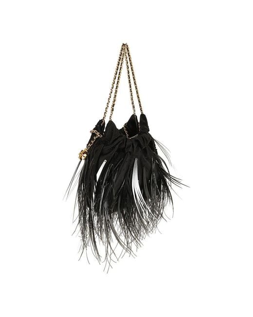 Tory Burch Black Feder mini hobo tasche