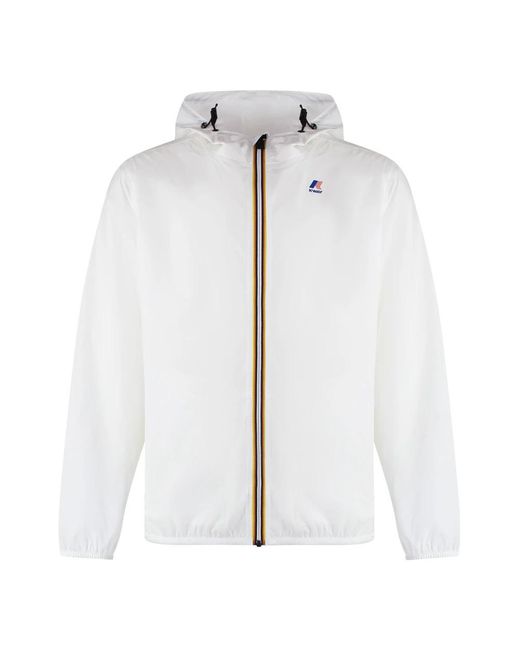 K-Way Jassen ,Wit ,Nylon Le Vrai 3.0 Claude Hooded Nylon Jacket in het White voor heren