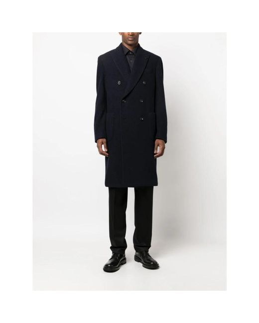 Lardini Black Double-Breasted Coats for men
