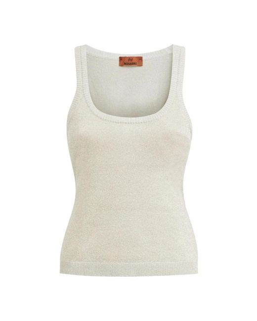 Sleeveless Tops di Missoni in Natural