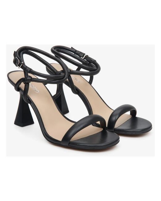 ESTRO Black High Heel Sandals