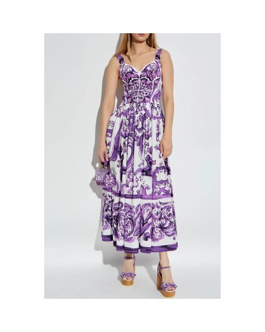 Dolce & Gabbana Purple Maxi Dresses