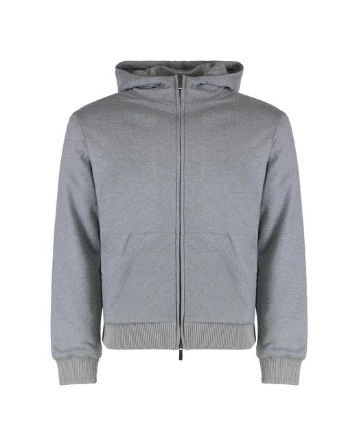 Moorer Zip-Through Hoodie in het Gray voor heren