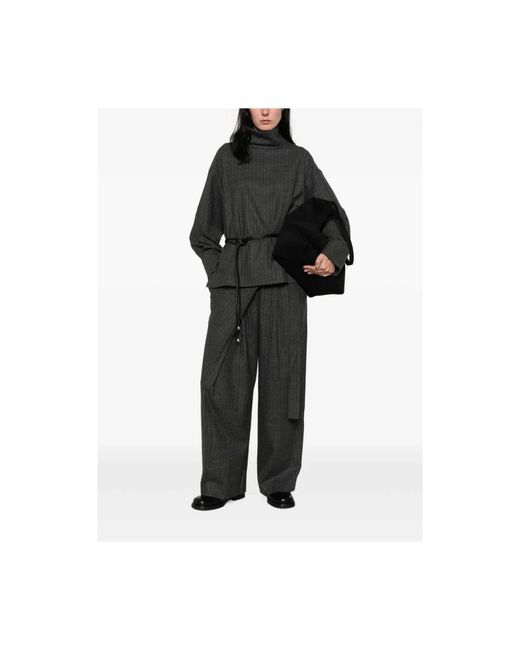 LA PISCINE Gray Wide Trousers