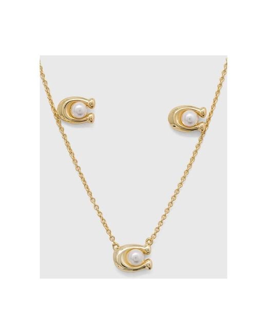 Necklaces COACH de color Metallic