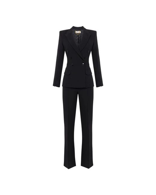 Elisabetta Franchi Black Double Breasted Suits