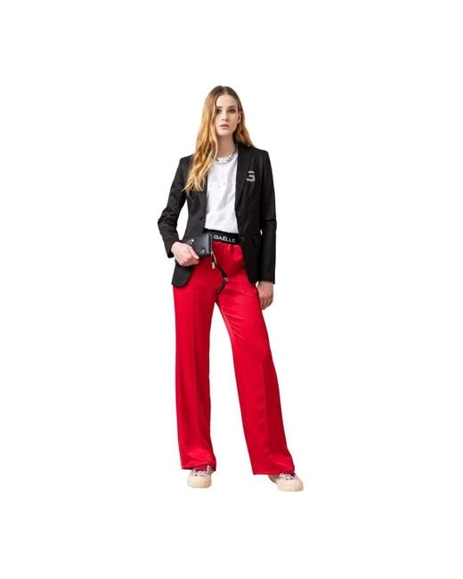 Gaelle Paris Red Straight Trousers