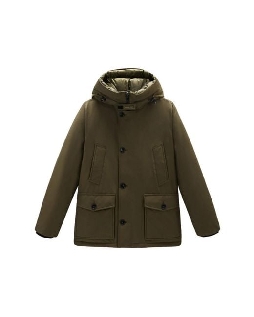 Woolrich Green Down Jackets for men
