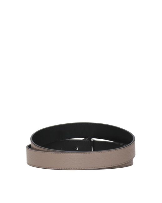 Tory Burch Gray Wendbarer double-t grafikgürtel