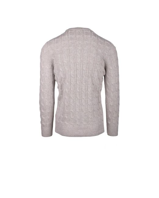 Alpha Studio Weicher strickpullover mix in Gray für Herren