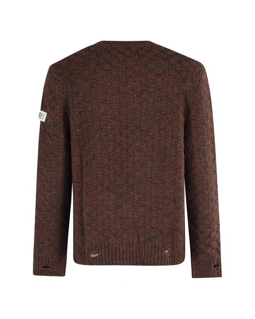 MM6 by Maison Margiela Brown Round-Neck Knitwear for men