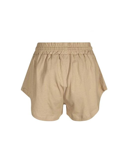 MSGM Korte Broeken ,Katoen Katoenen Elastische Taille Shorts in het Natural