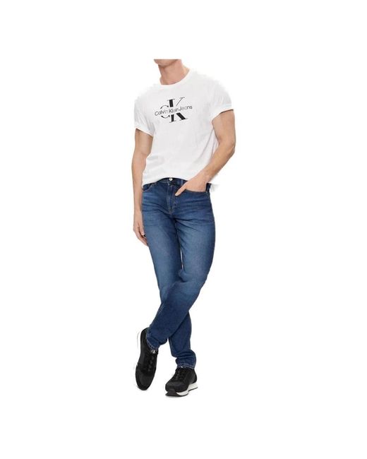Calvin Klein Regenerative cotton outline t-shirt in White für Herren