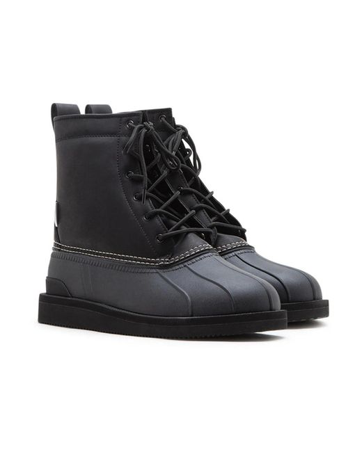 Suicoke Black Lace-Up Boots for men