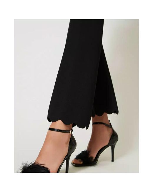 Wide Trousers Twinset de color Black