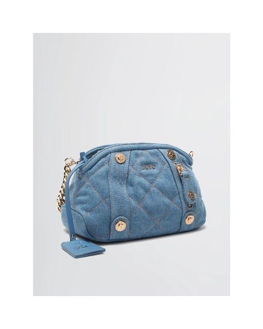 Liu Jo Blue Denim Pochette Tasche Mit Abnehmbarem Riemen