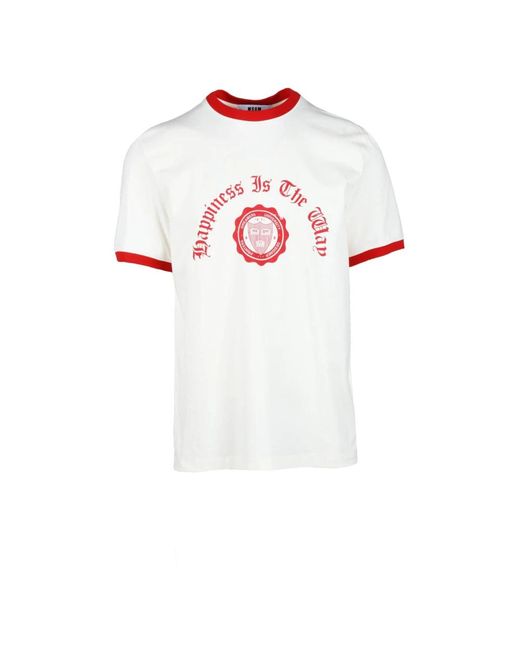T-shirt in cotone con stile unico di MSGM in White da Uomo