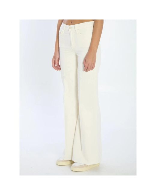 Mother White Wide Trousers