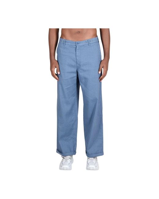 Barena Blue Wide Trousers for men