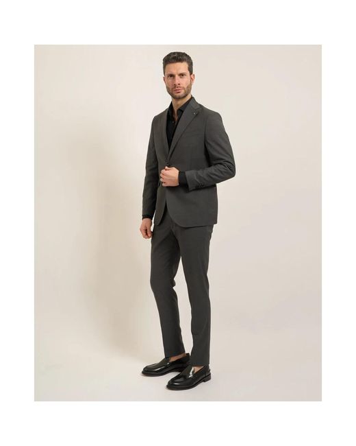 MULISH Black Single Breasted Suits for men