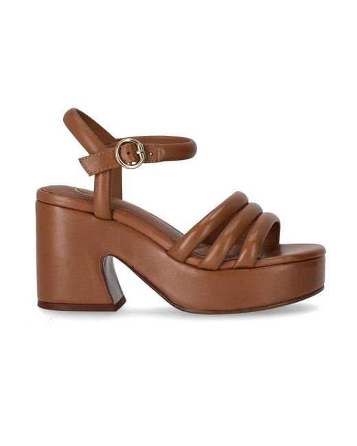 Ash Brown Zimt absatz onyx sandale