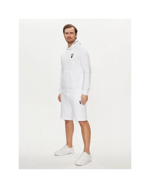 Karl Lagerfeld Weiße baumwollmischung regular fit shorts in White für Herren
