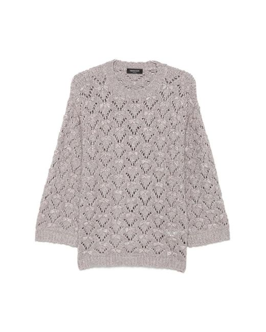 Fabiana Filippi Gray Round-Neck Knitwear