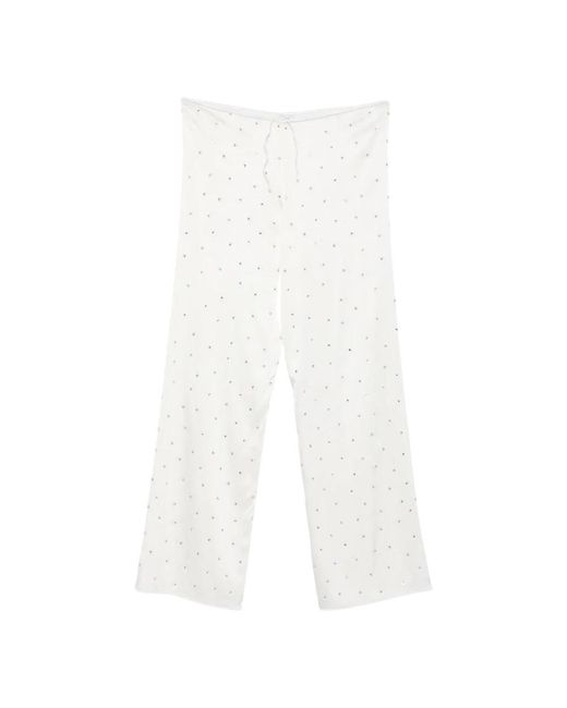 Oseree White Wide Trousers