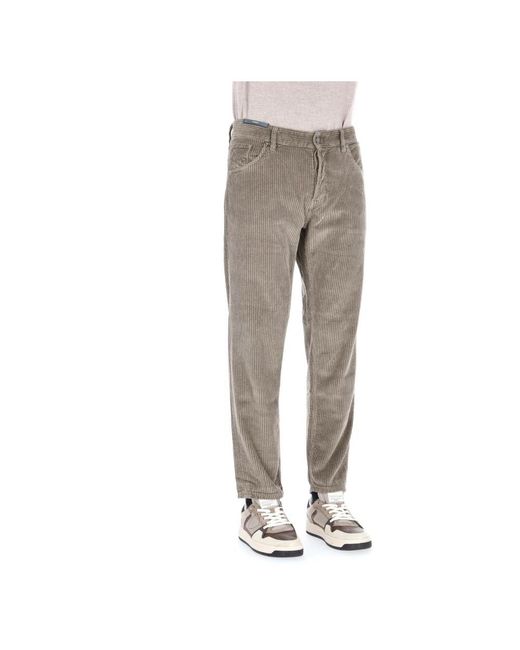 PT Torino Gray Slim-Fit Trousers for men