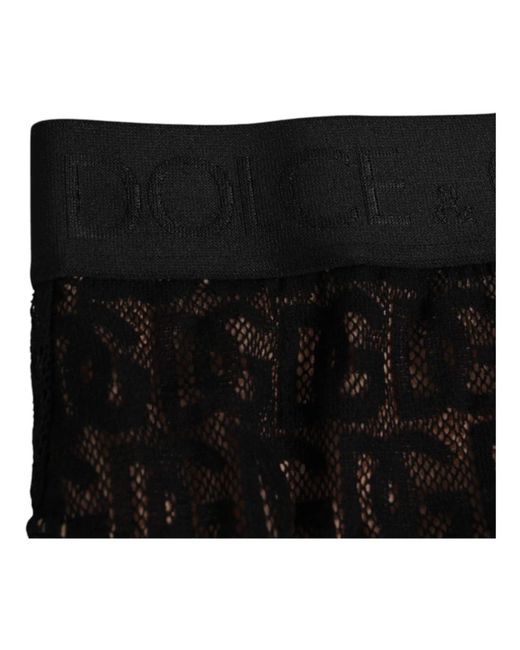 Dolce & Gabbana Ondergoed ,Zwart ,Katoen Zwarte Kant High Brief Panty Ondergoed in het Black