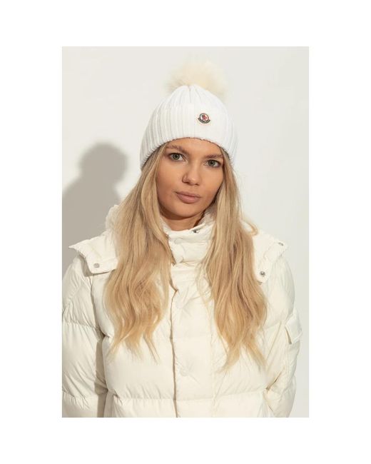 Moncler Muts Met Pompon in het White