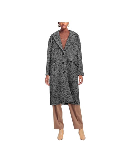 Paltò Gray Tweedmantel mit zweifarbigem muster